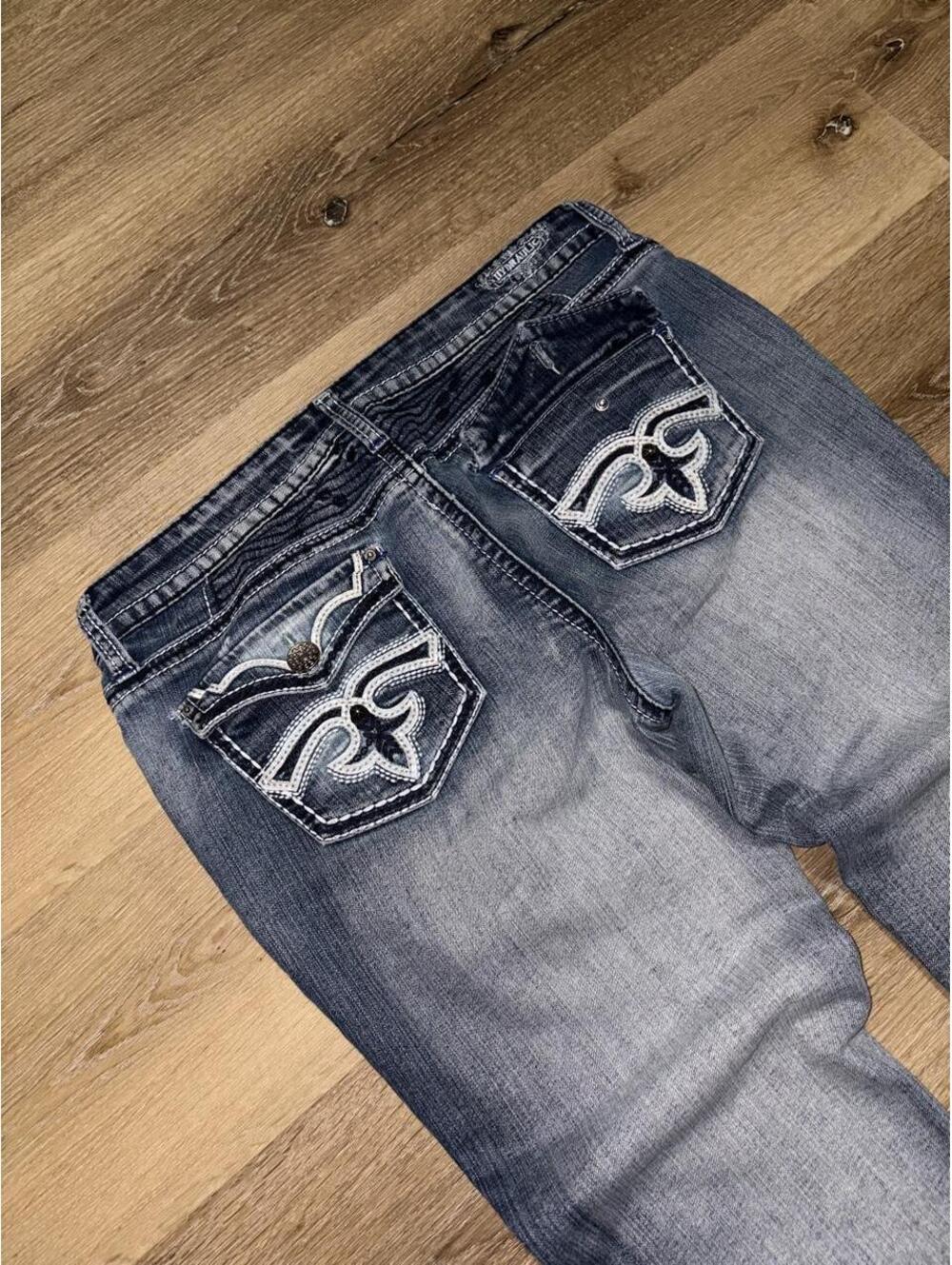 Affliction Y2K Embroidered Denim Capris Size 15/16